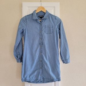Lands' End Long Sleeve Chambray Shirtdress size M 10-12